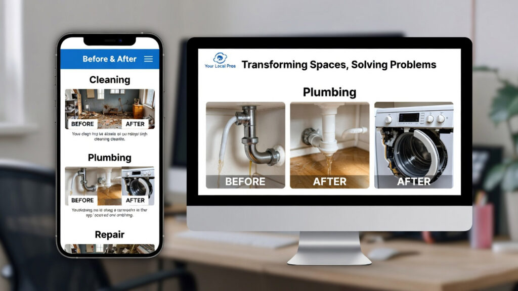 small business before and after job video content marketing