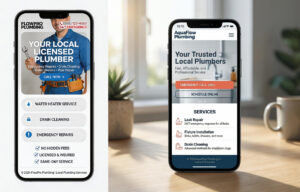 professional plumber website design on mobile phone 2026